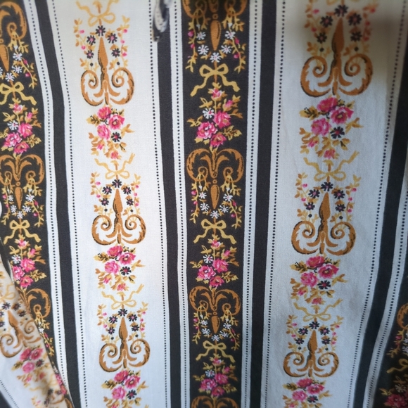 Lucky Brand Vintage 70s Fleur de Lis Pattern Button Down Shirt Size Large - Picture 3 of 9